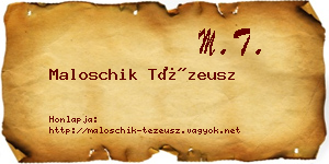 Maloschik Tézeusz névjegykártya